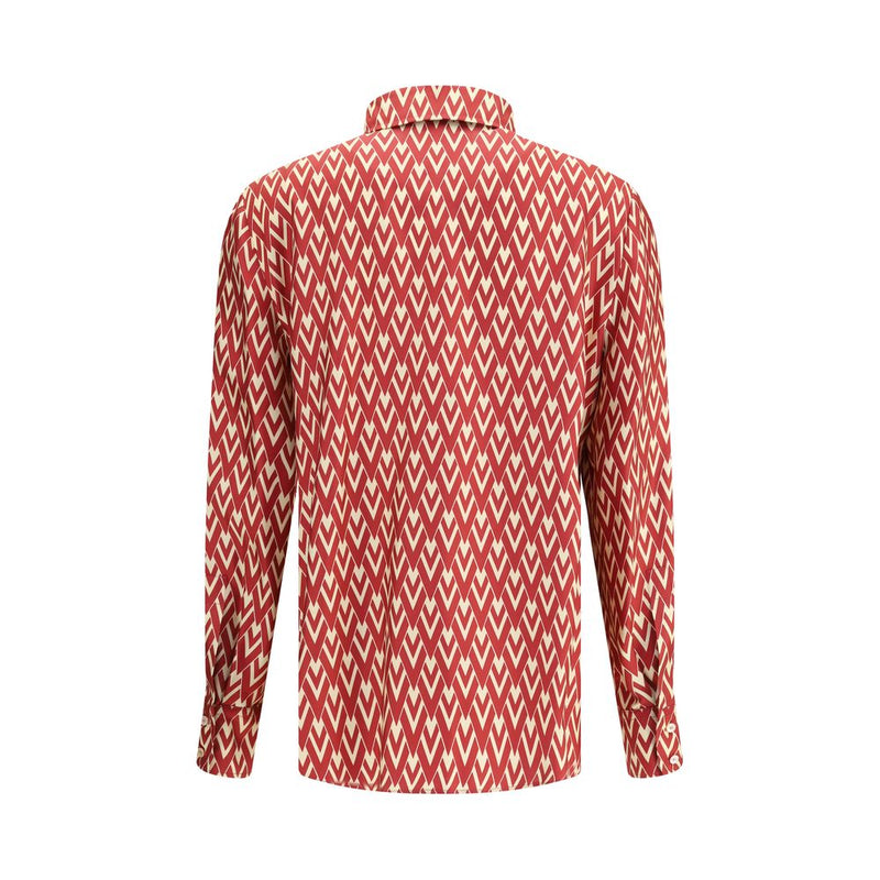 Red Silk Pattern Shirt