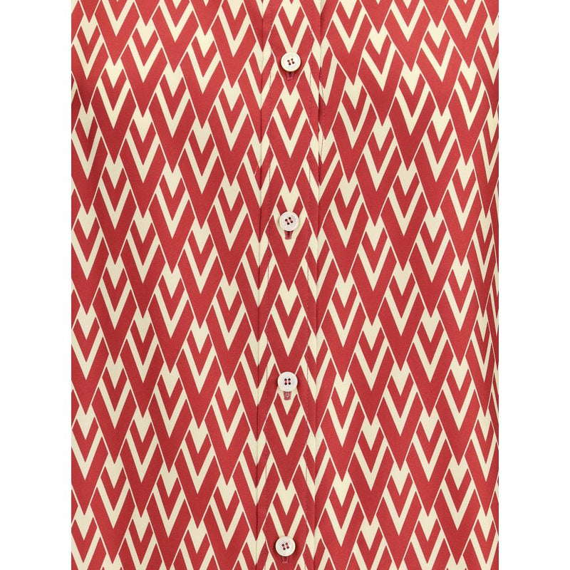 Red Silk Pattern Shirt