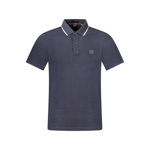 Blue Cotton Polo Shirt