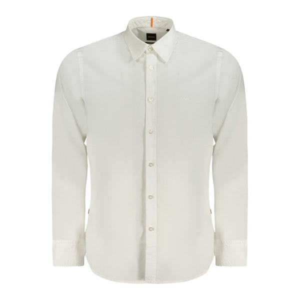 White Cotton Men Shirt