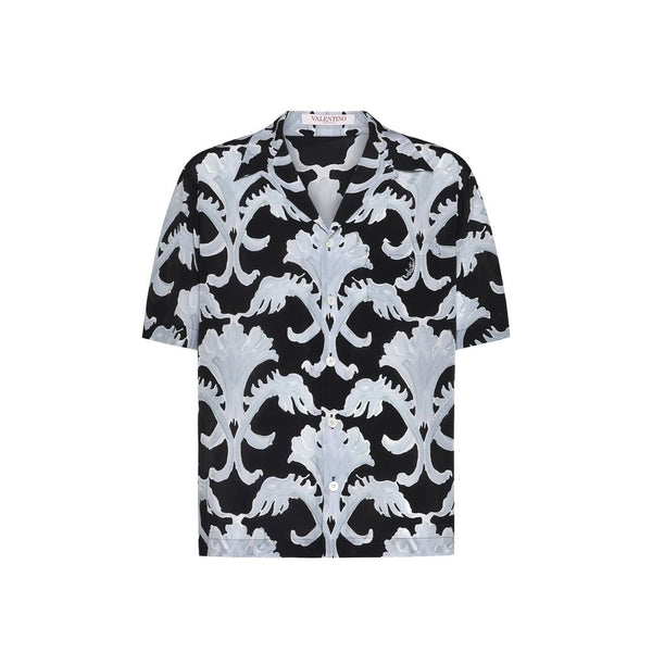Black Silk Pattern Shirt