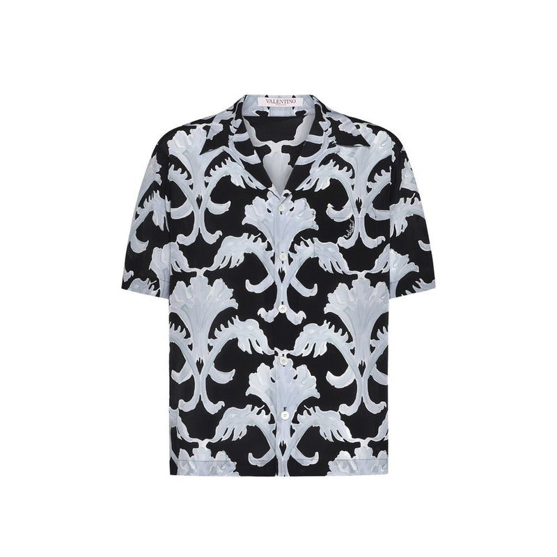 Black Silk Pattern Shirt