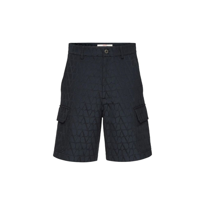 Blue Cotton Cargo Shorts