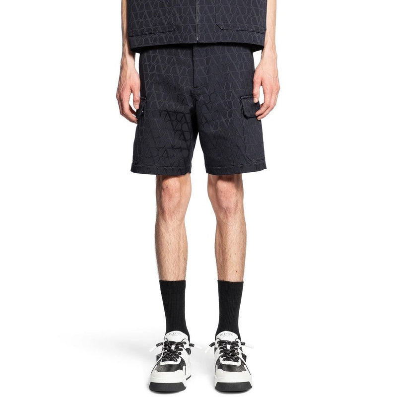 Blue Cotton Cargo Shorts