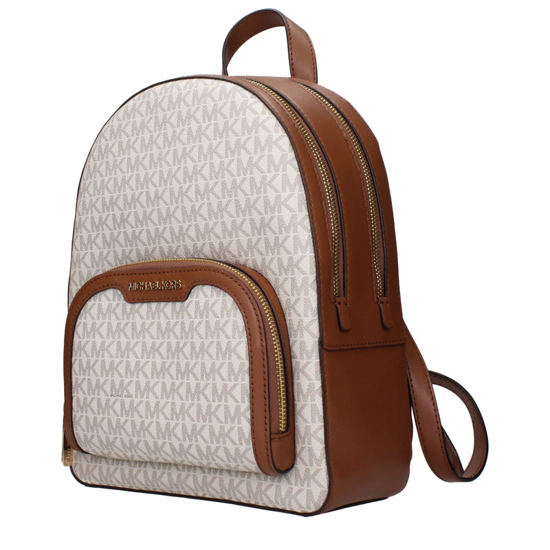 Beige Fabric Backpack
