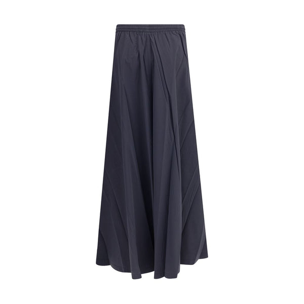 Blue Polyester Long Skirt