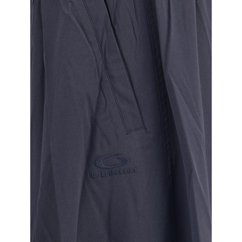 Blue Polyester Long Skirt