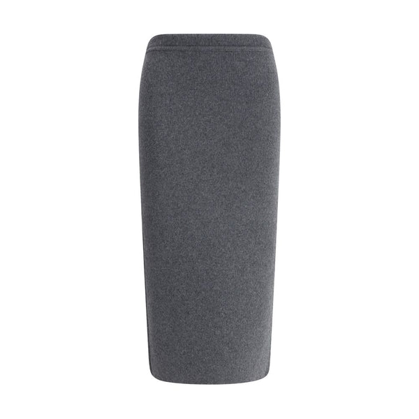 Gray Cashmere Long Skirt