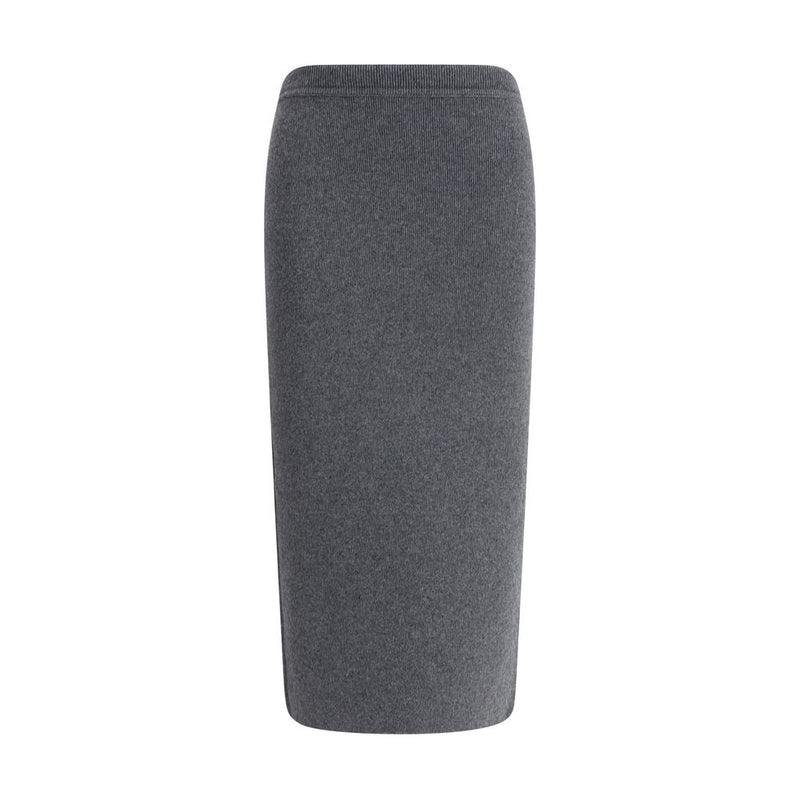Gray Cashmere Long Skirt