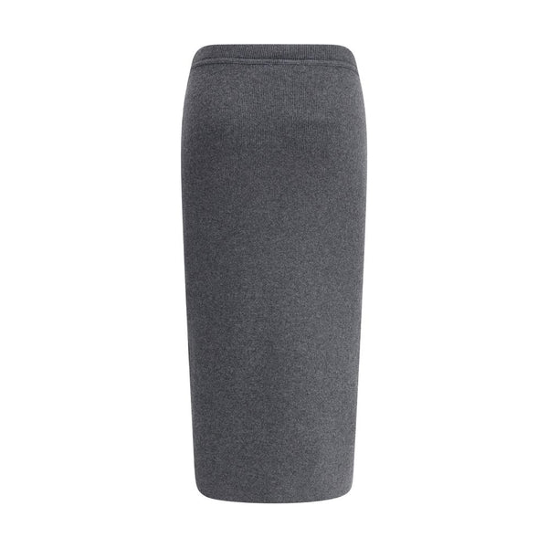 Gray Cashmere Long Skirt