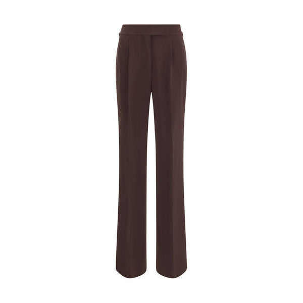 Brown Viscose Casual Pants