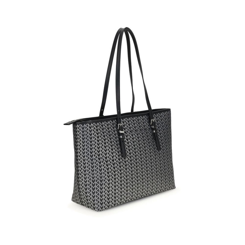 Black Polyester Shoulder Bag