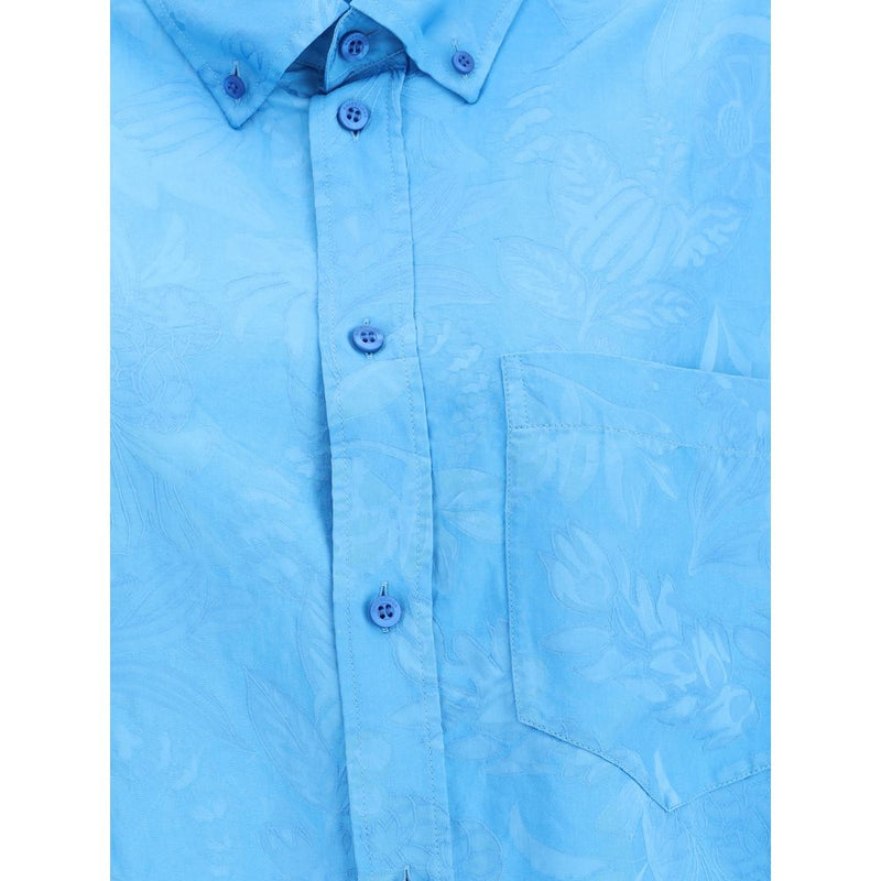 Blue Viscose Pattern Shirt