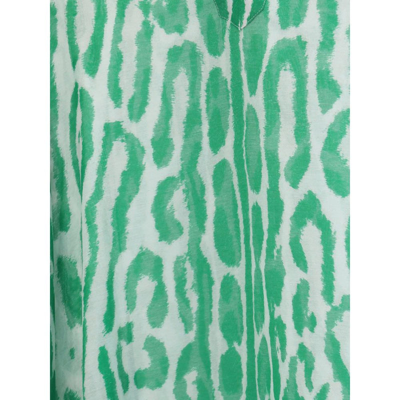 Green Cotton Casual Dress