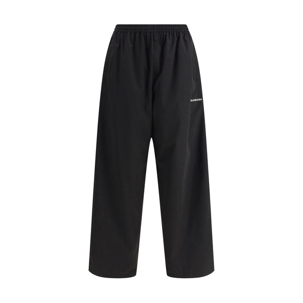 Black Polyester Casual Pants
