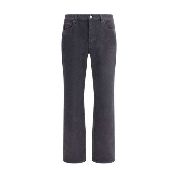 Black Cotton Straight-Leg Jeans