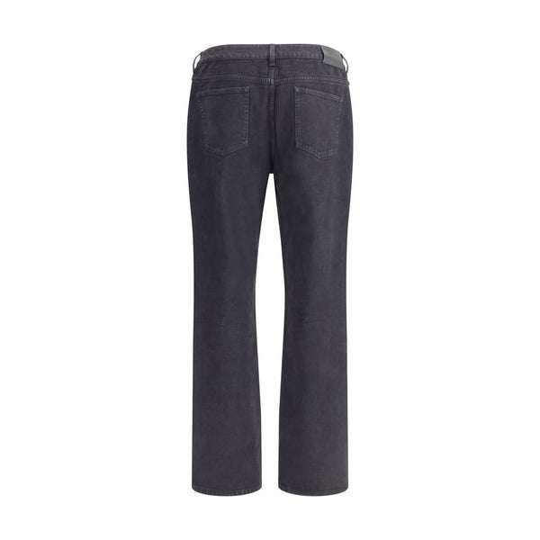 Black Cotton Straight-Leg Jeans