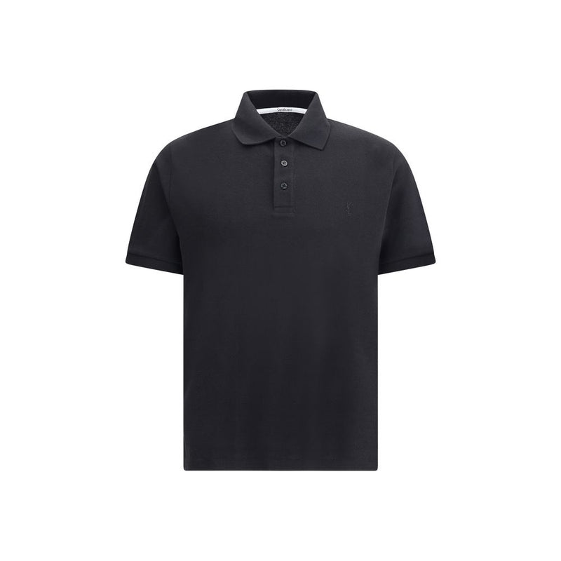 Black Cotton Polo Shirt