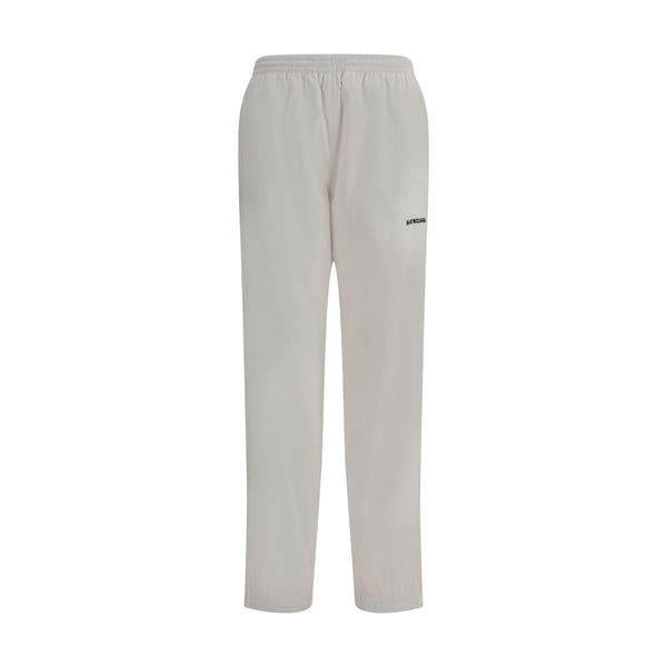 White Polyester Joggers (Workout Pants)
