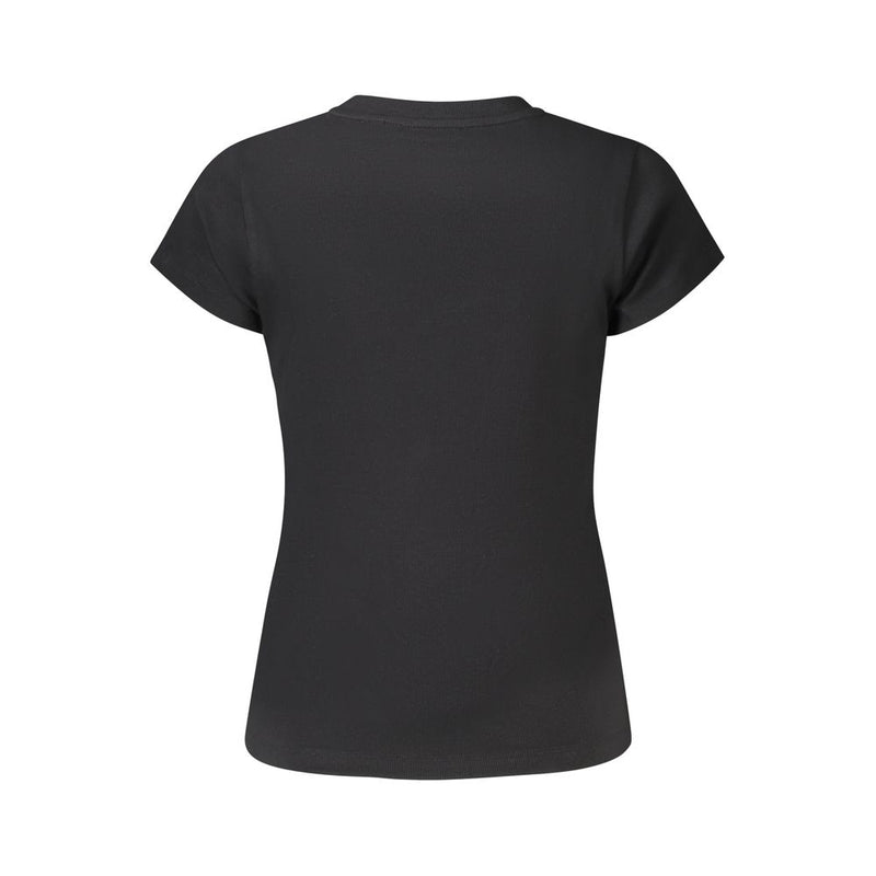 Black Cotton Women T-Shirt