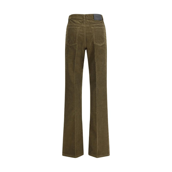 Green Cotton Casual Pants