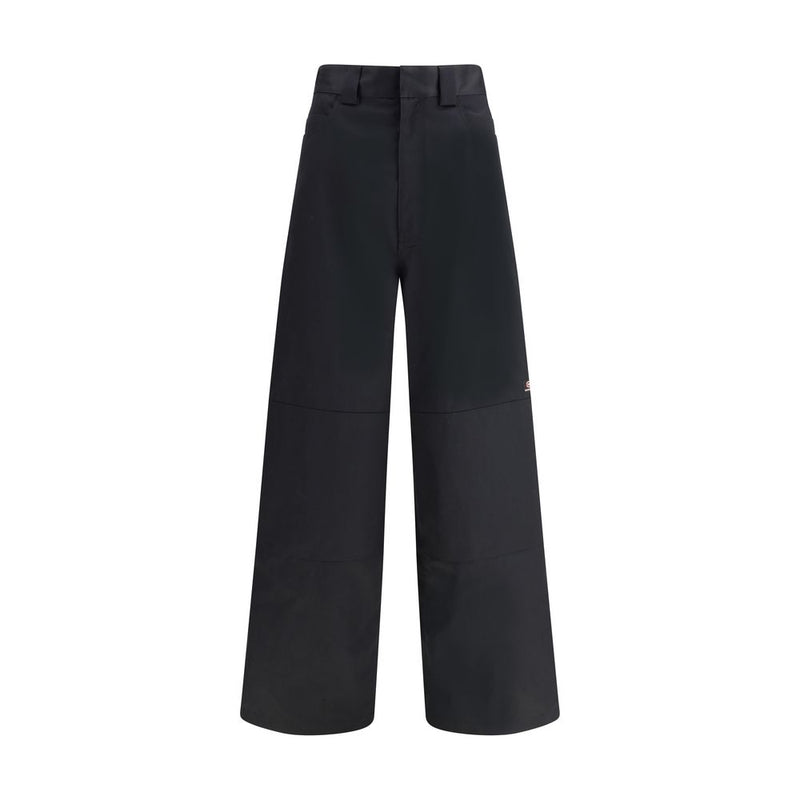 Black Cotton Casual Pants
