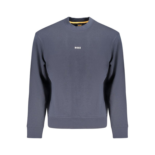 Blue Cotton Men Sweater