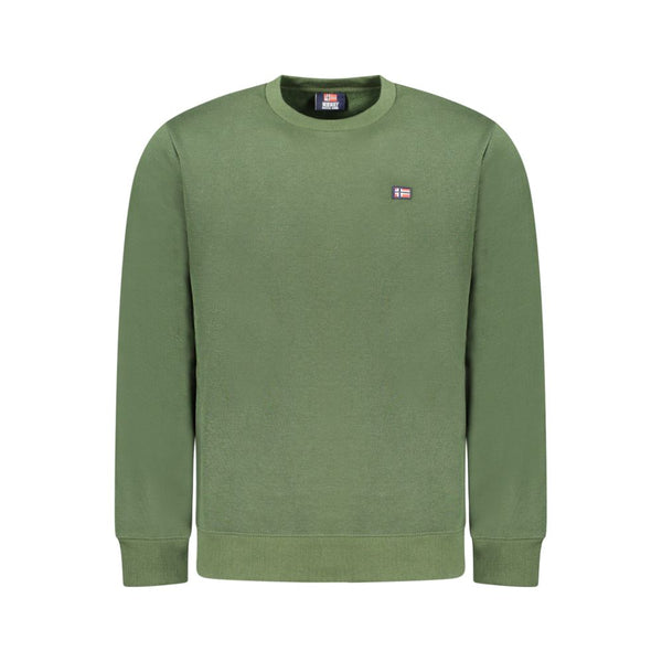 Green Cotton Men Sweater