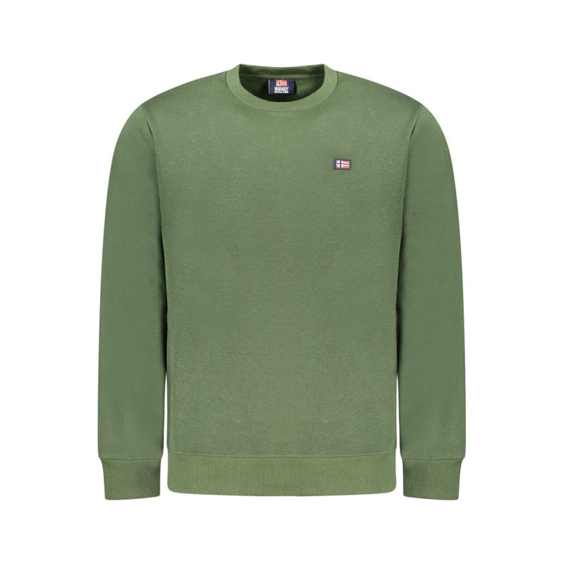 Green Cotton Men Sweater