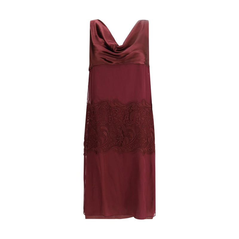 Bordeaux Silk Cocktail Dress