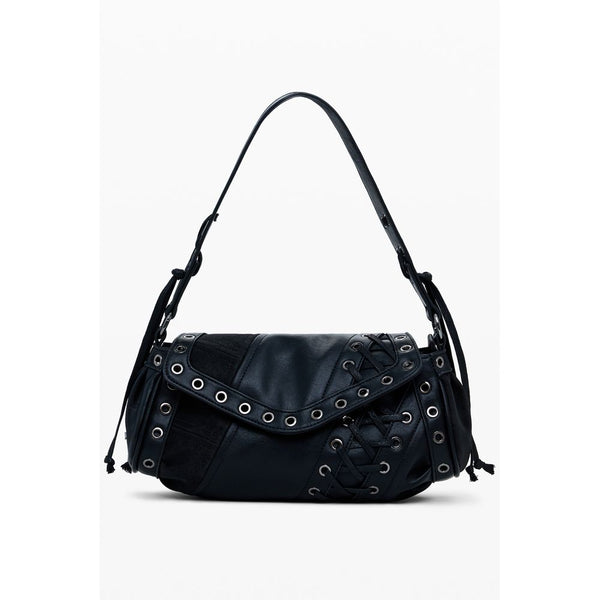 Black Polyethylene Women Handbag