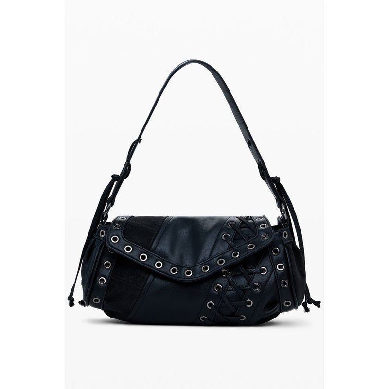 Black Polyethylene Women Handbag