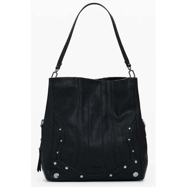 Black Polyethylene Women Handbag