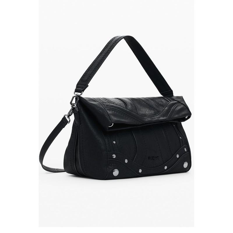 Black Polyethylene Women Handbag
