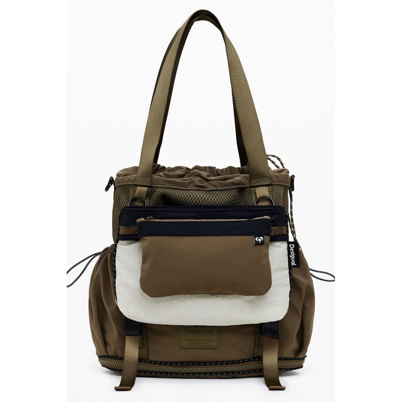 Green Polyester Women Convertible Handbag