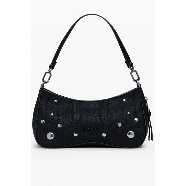 Black Polyethylene Women Handbag
