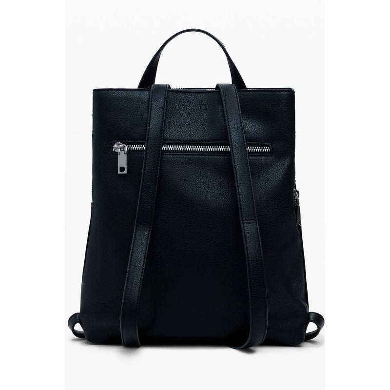 Black Polyethylene Women Backpack