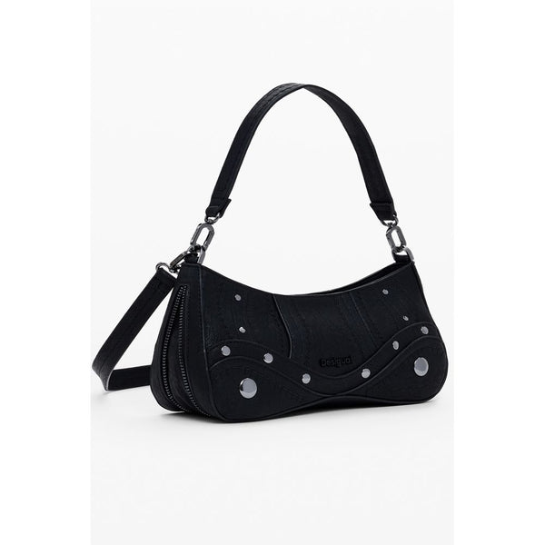 Black Polyethylene Women Handbag