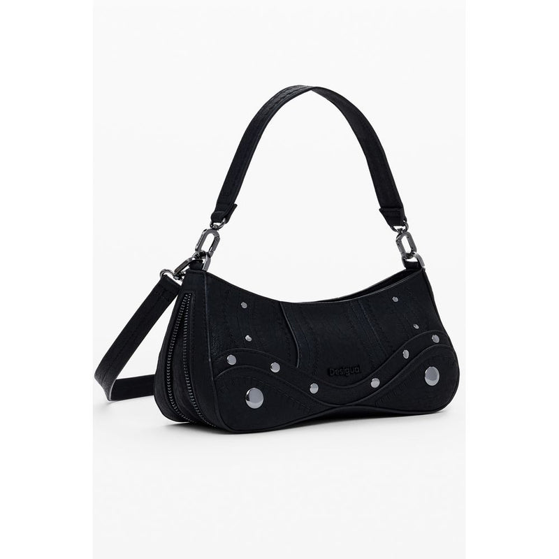 Black Polyethylene Women Handbag