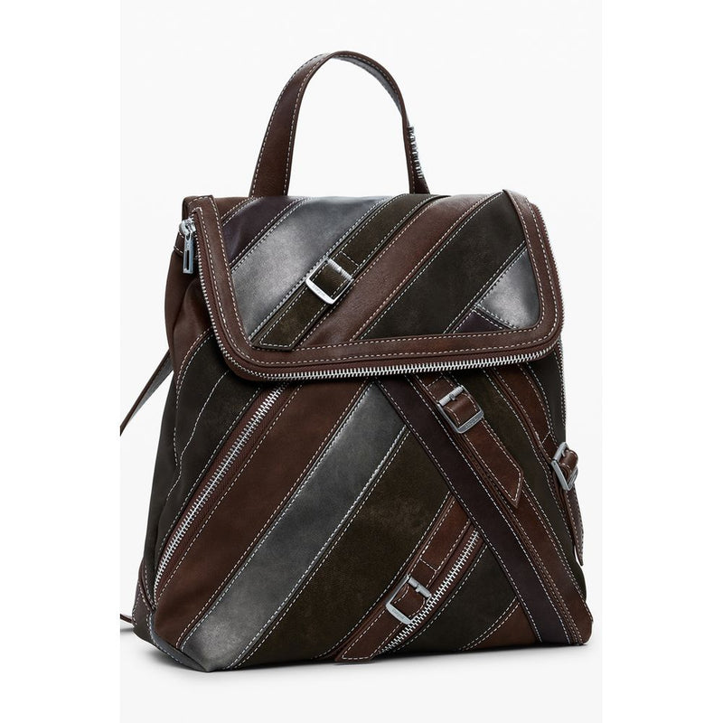 Brown Polyethylene Women Backpack