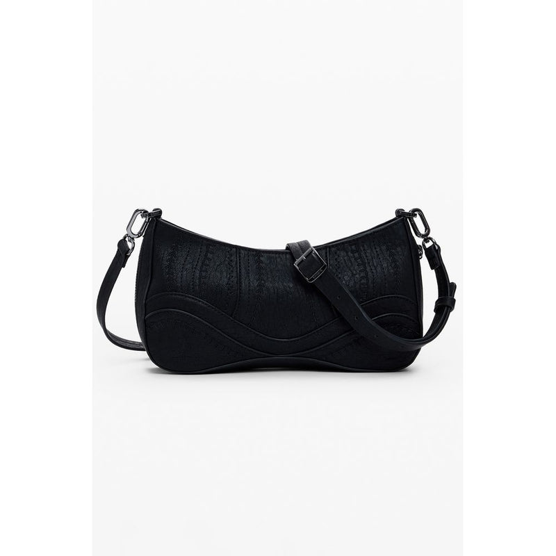 Black Polyethylene Women Handbag