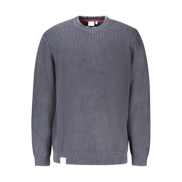 Blue Cotton Men Sweater