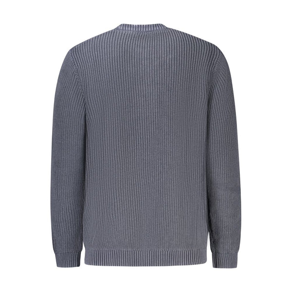 Blue Cotton Men Sweater