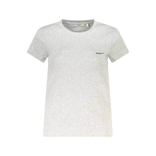 Gray Cotton Women T-Shirt