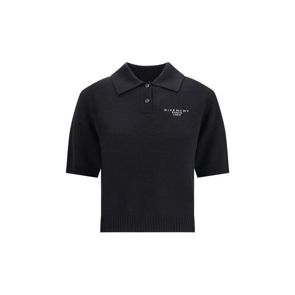 Black Wool Polo Shirt