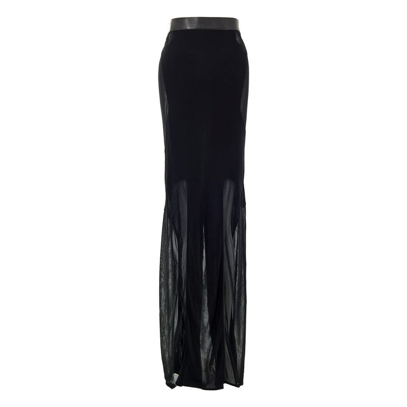 Black Viscose Long Skirt
