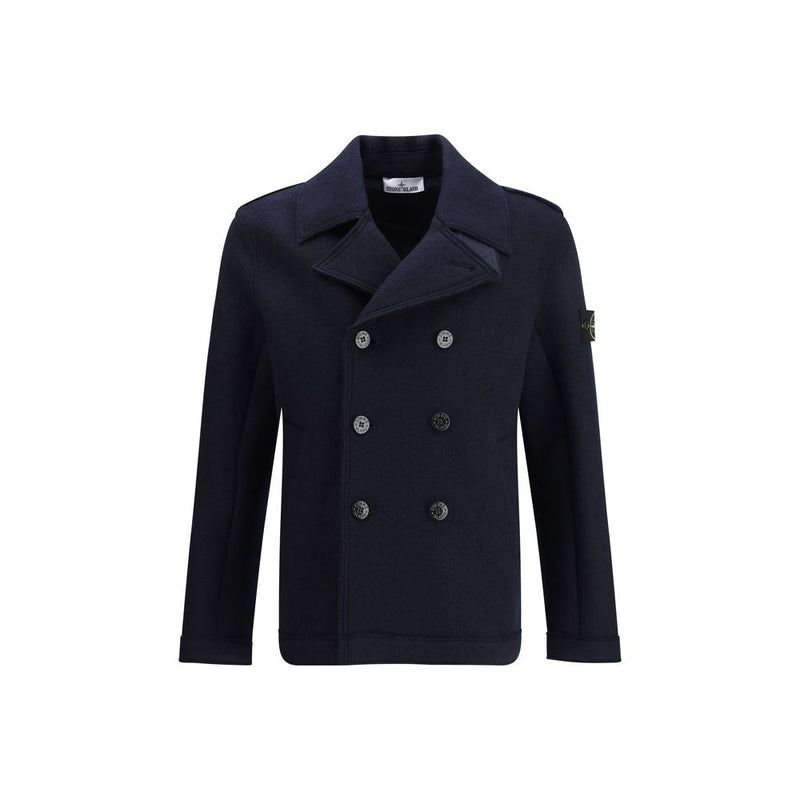 Blue Fleece Wool Coat