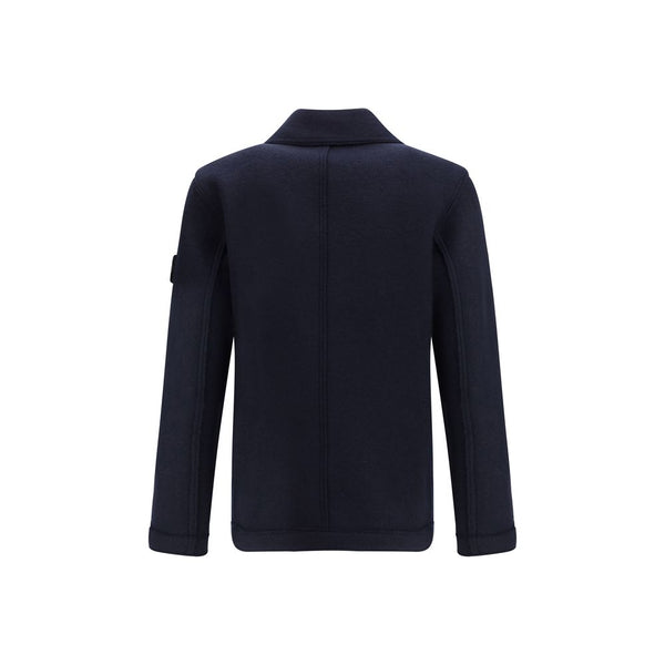 Blue Fleece Wool Coat