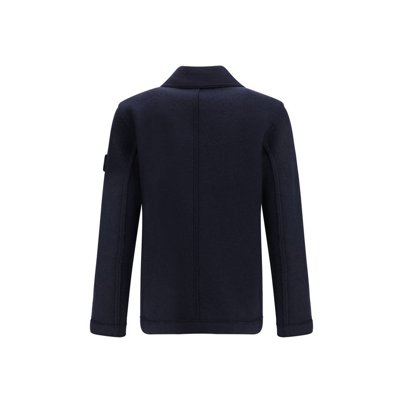 Blue Fleece Wool Coat