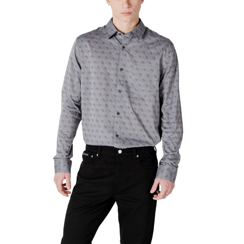 Gray Cotton Pattern Shirt